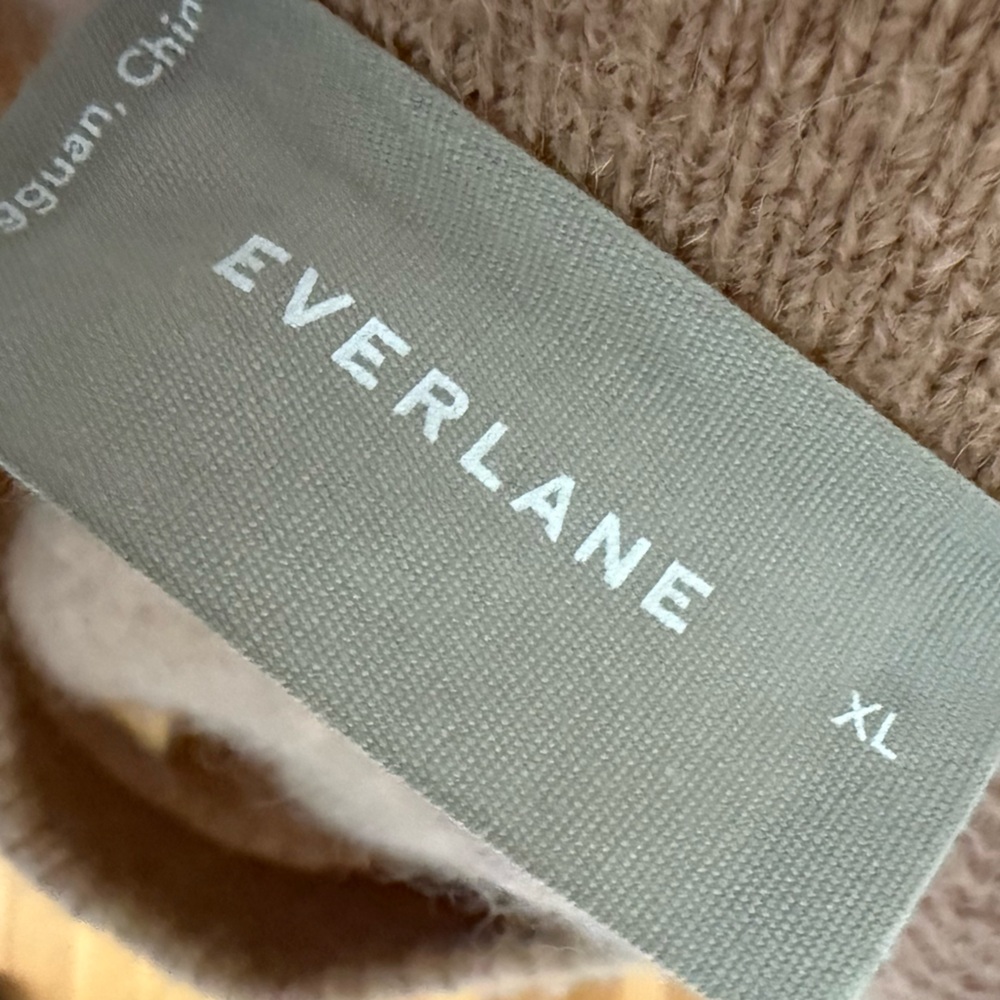 EVERLANE Alpaca & Merino Wool Crewneck Sweater Warm Taupe size XL - Picture 4 of 5